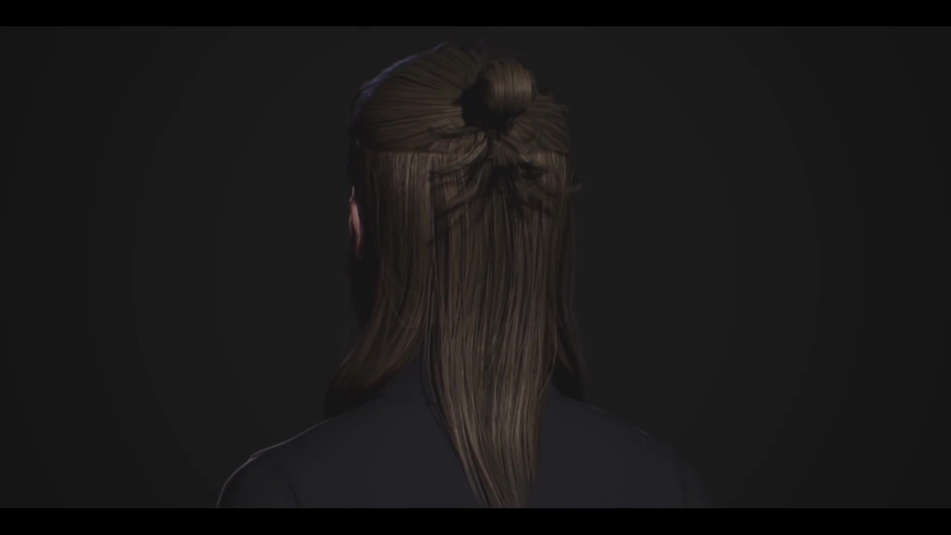 Back view of real-time hair artwork